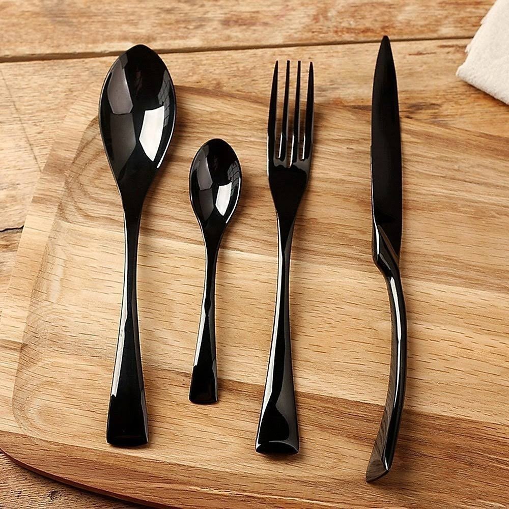 Hom & Ember – Sophisticated Black Stainless Steel Cutlery Set for a Refined Dining Experience - Hom & Ember