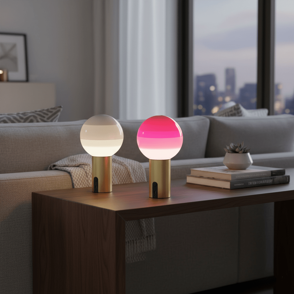 Hom & Ember – Spherical Glass Table Lamp - Hom & Ember