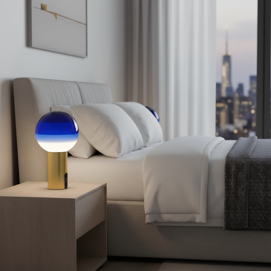 Hom & Ember – Spherical Glass Table Lamp - Hom & Ember