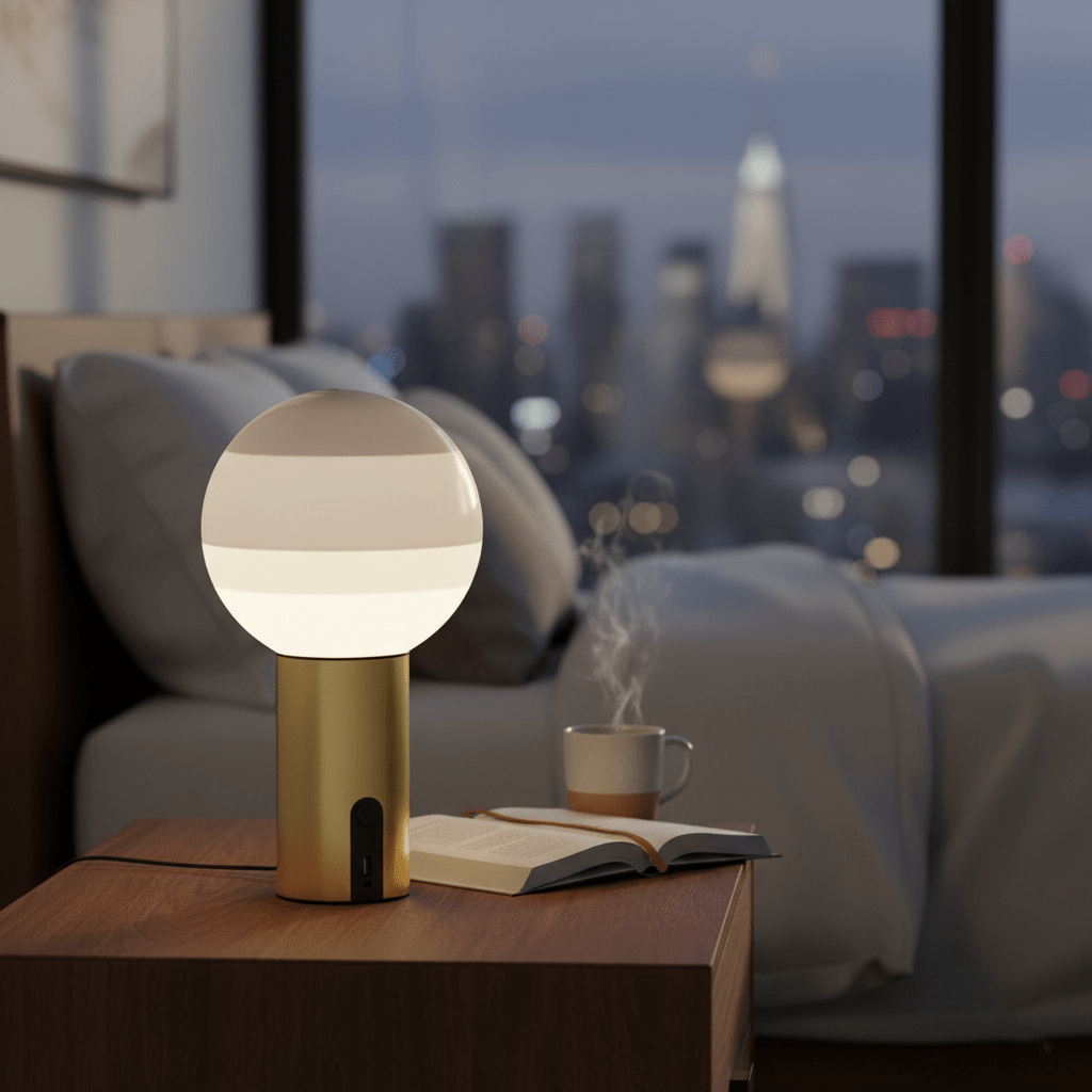 Hom & Ember – Spherical Glass Table Lamp - Hom & Ember