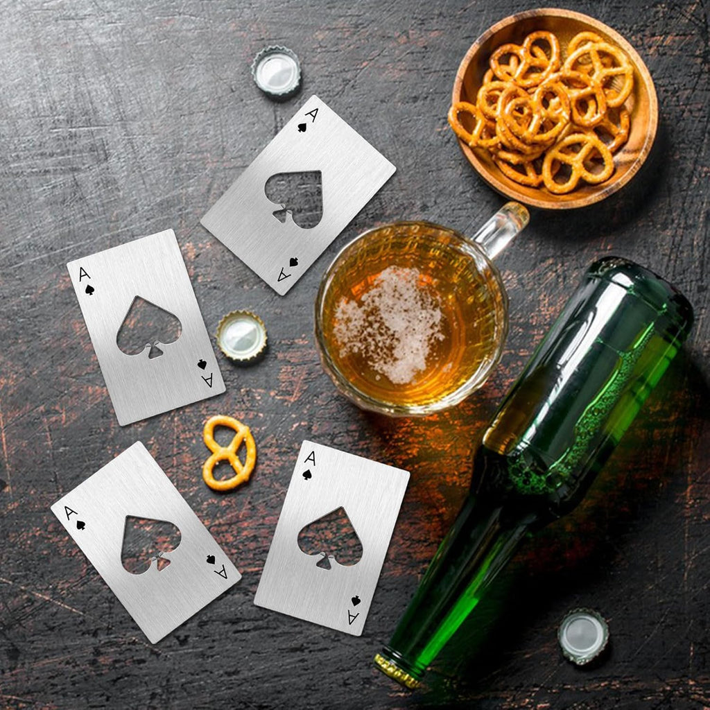 Hom & Ember – Stainless Steel Bottle Opener Set, Pack of 4 – Perfect for a Stylish Home Bar - Hom & Ember