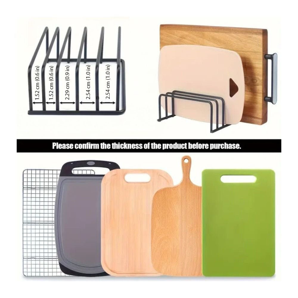 Hom & Ember – Stainless Steel Chopping Board Storage Rack for an Organised Kitchen - Hom & Ember