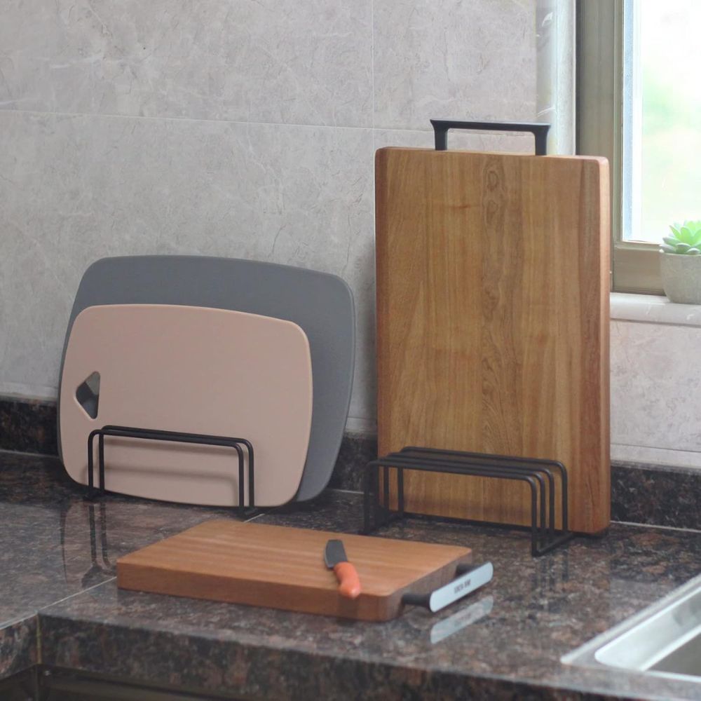 Hom & Ember – Stainless Steel Chopping Board Storage Rack for an Organised Kitchen - Hom & Ember