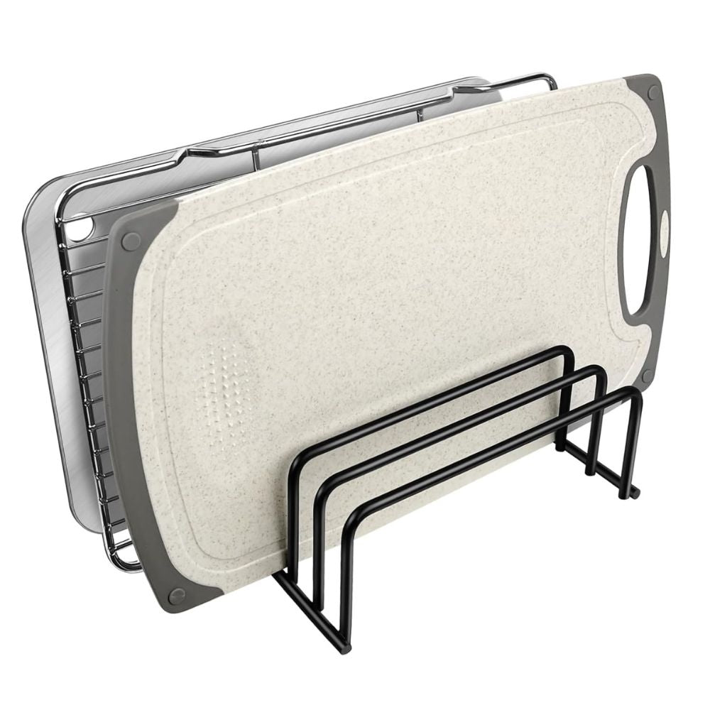 Hom & Ember – Stainless Steel Chopping Board Storage Rack for an Organised Kitchen - Hom & Ember