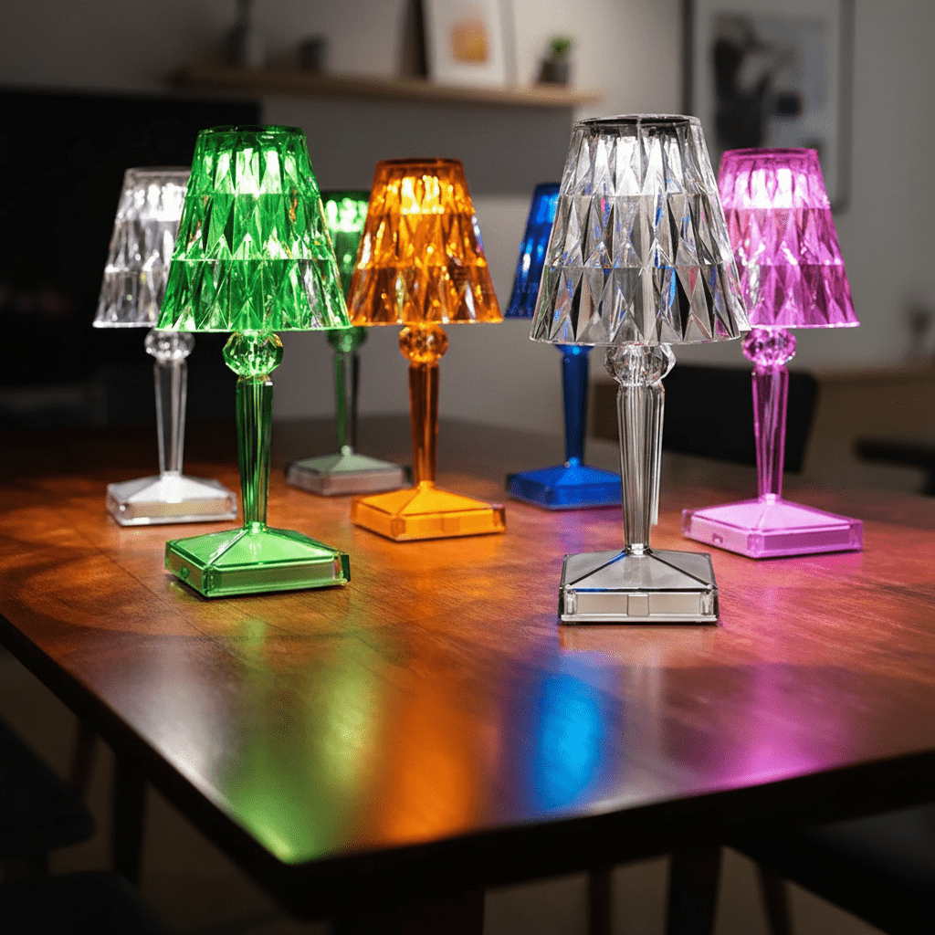 Hom & Ember – Stunning Acrylic Crystal Table Lamp for a Serene Ambiance - Hom & Ember
