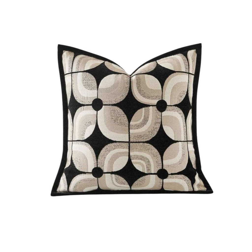 Hom & Ember – Stylish Black Geometric Cushion Cover for a Chic Living Space - Hom & Ember