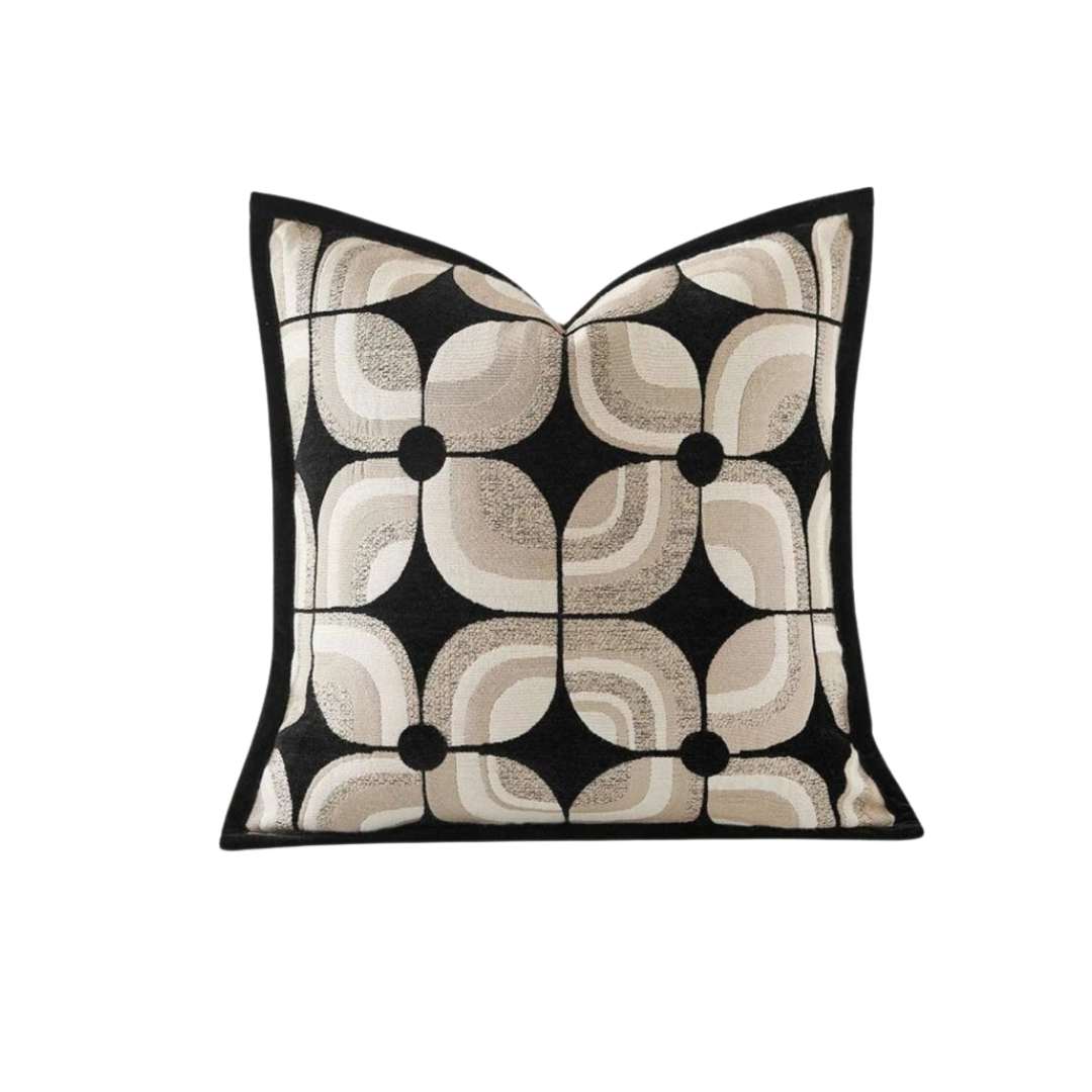 Hom & Ember – Stylish Black Geometric Cushion Cover for a Chic Living Space - Hom & Ember