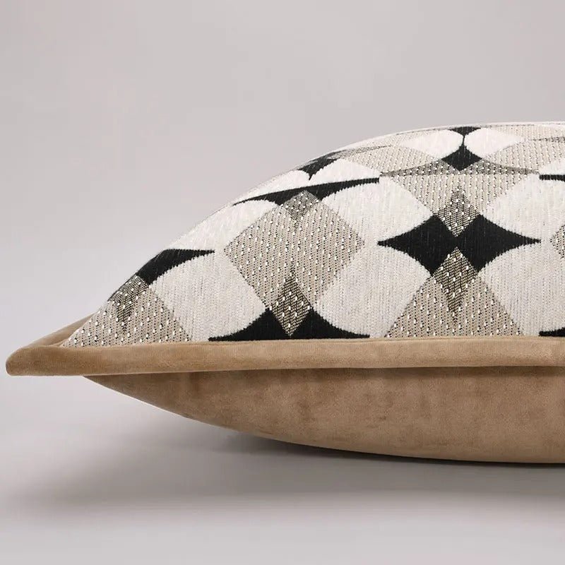 Hom & Ember – Stylish Black Geometric Cushion Cover for a Chic Living Space - Hom & Ember