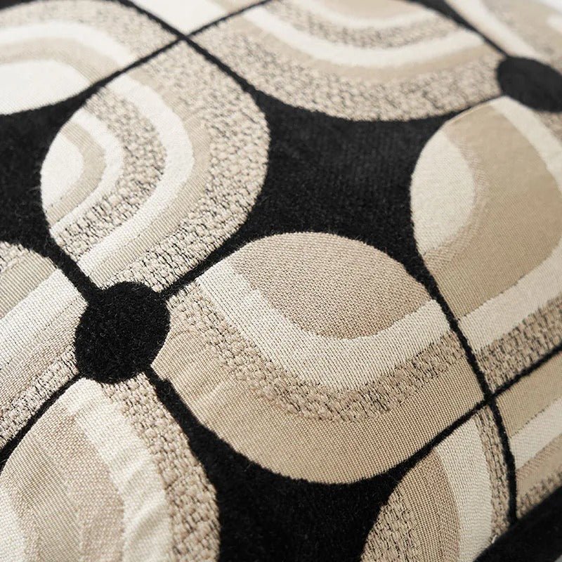 Hom & Ember – Stylish Black Geometric Cushion Cover for a Chic Living Space - Hom & Ember