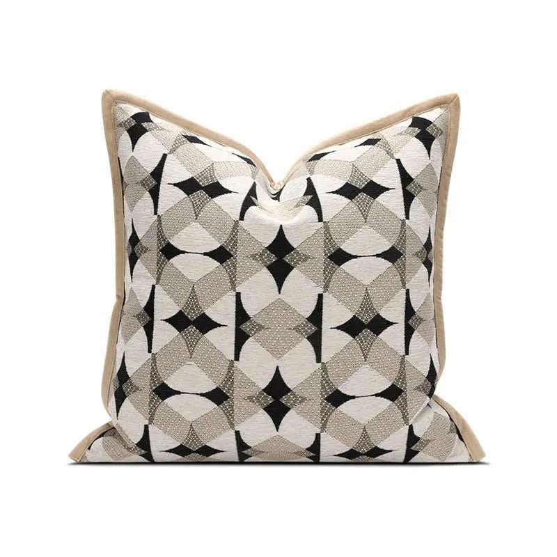 Hom & Ember – Stylish Black Geometric Cushion Cover for a Chic Living Space - Hom & Ember