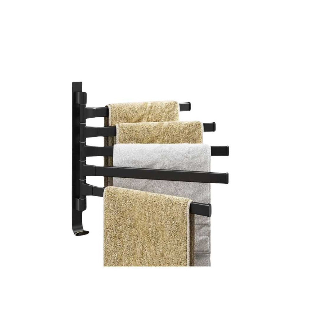 Hom & Ember – Stylish Black Metal Towel Rack with Five Arms for a Chic Bathroom Atmosphere - Hom & Ember