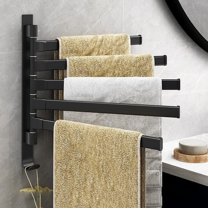 Hom & Ember – Stylish Black Metal Towel Rack with Five Arms for a Chic Bathroom Atmosphere - Hom & Ember