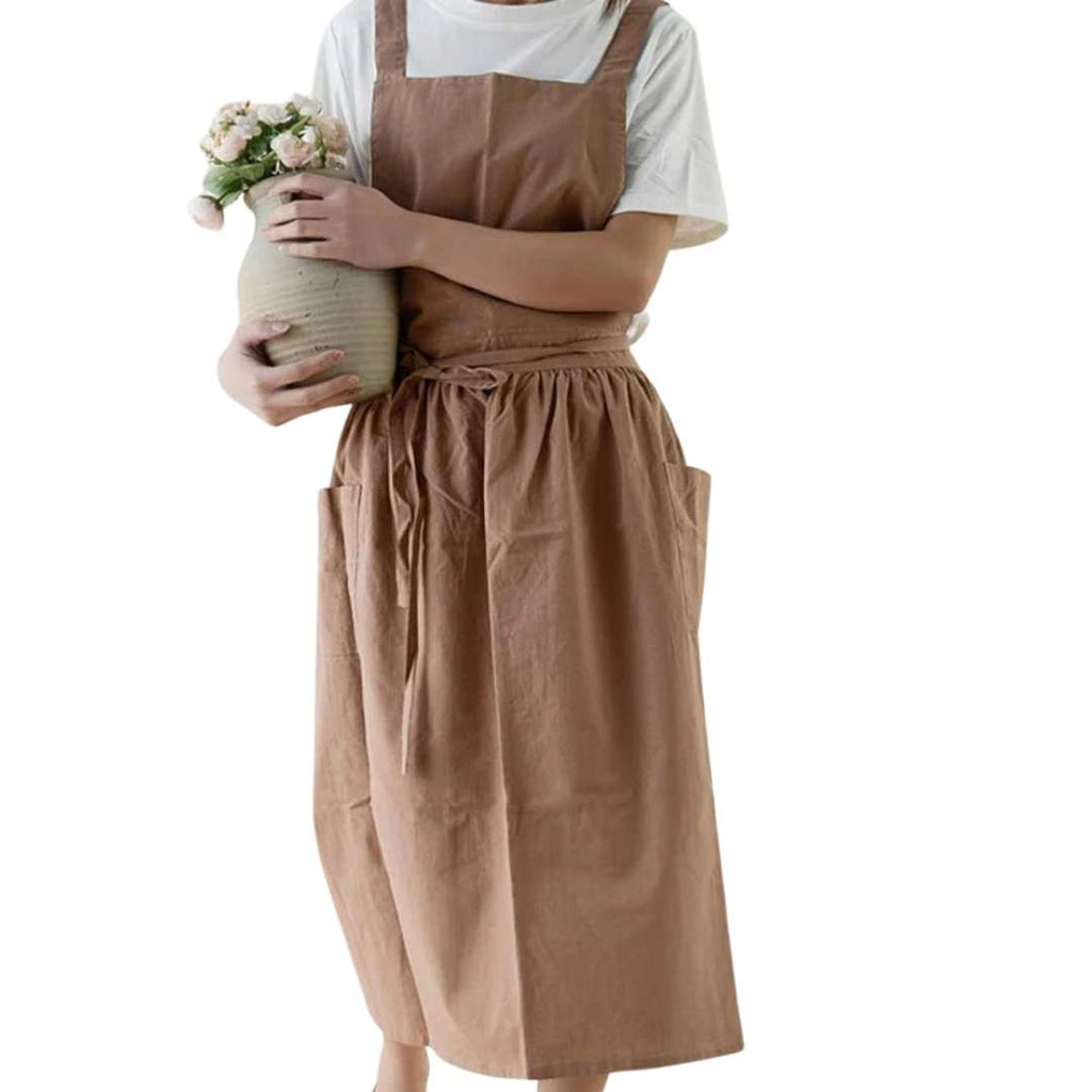 Hom & Ember – Stylish Cotton Apron with Functional Pockets for Effortless Elegance - Hom & Ember