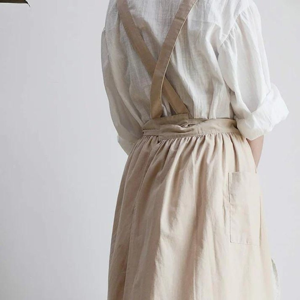 Hom & Ember – Stylish Cotton Apron with Functional Pockets for Effortless Elegance - Hom & Ember