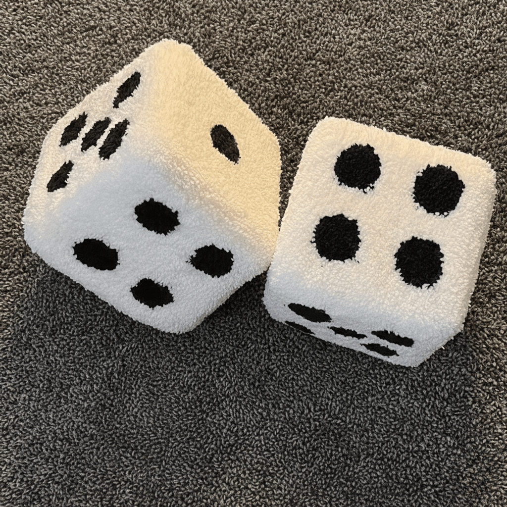 Hom & Ember – Stylish Dice Cube Pouf in Elegant Fabric for a Chic Touch - Hom & Ember