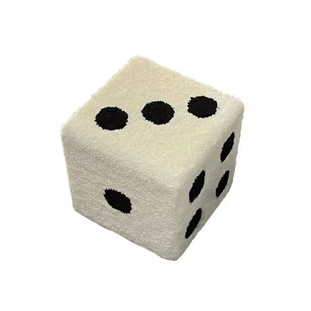 Hom & Ember – Stylish Dice Cube Pouf in Elegant Fabric for a Chic Touch - Hom & Ember