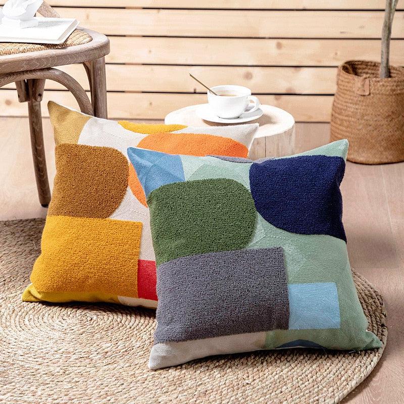 Hom & Ember – Stylish Geometric Cushion Covers in Vibrant Hues for a Chic Living Space - Hom & Ember