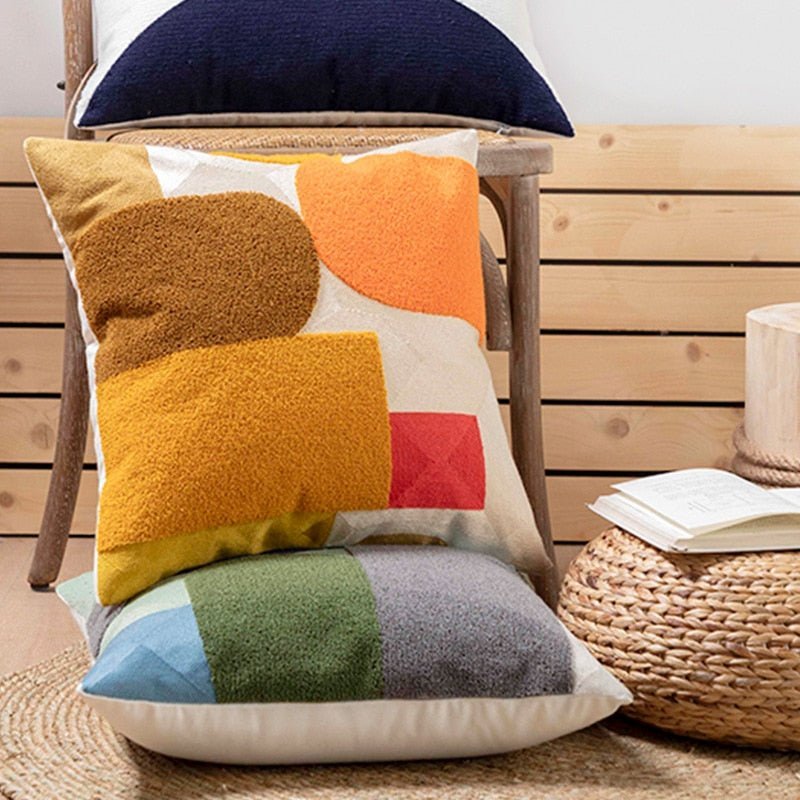 Hom & Ember – Stylish Geometric Cushion Covers in Vibrant Hues for a Chic Living Space - Hom & Ember