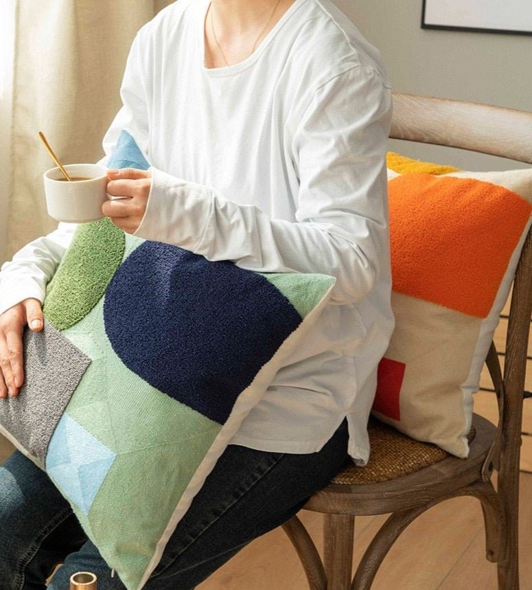 Hom & Ember – Stylish Geometric Cushion Covers in Vibrant Hues for a Chic Living Space - Hom & Ember