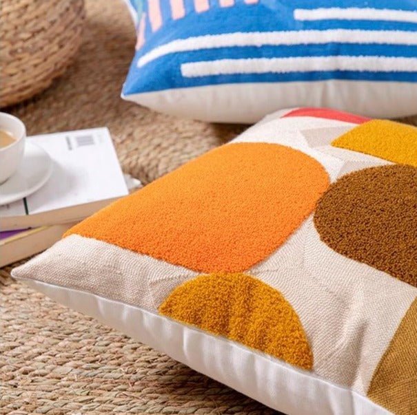 Hom & Ember – Stylish Geometric Cushion Covers in Vibrant Hues for a Chic Living Space - Hom & Ember