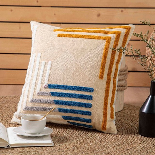 Hom & Ember – Stylish Geometric Cushion Covers in Vibrant Hues for a Chic Living Space - Hom & Ember