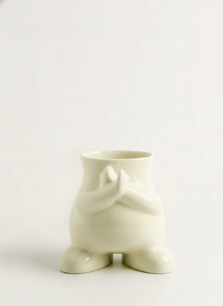 Hom & Ember – Stylish Monochrome Geometric Ceramic Vase for a Contemporary Touch - Hom & Ember