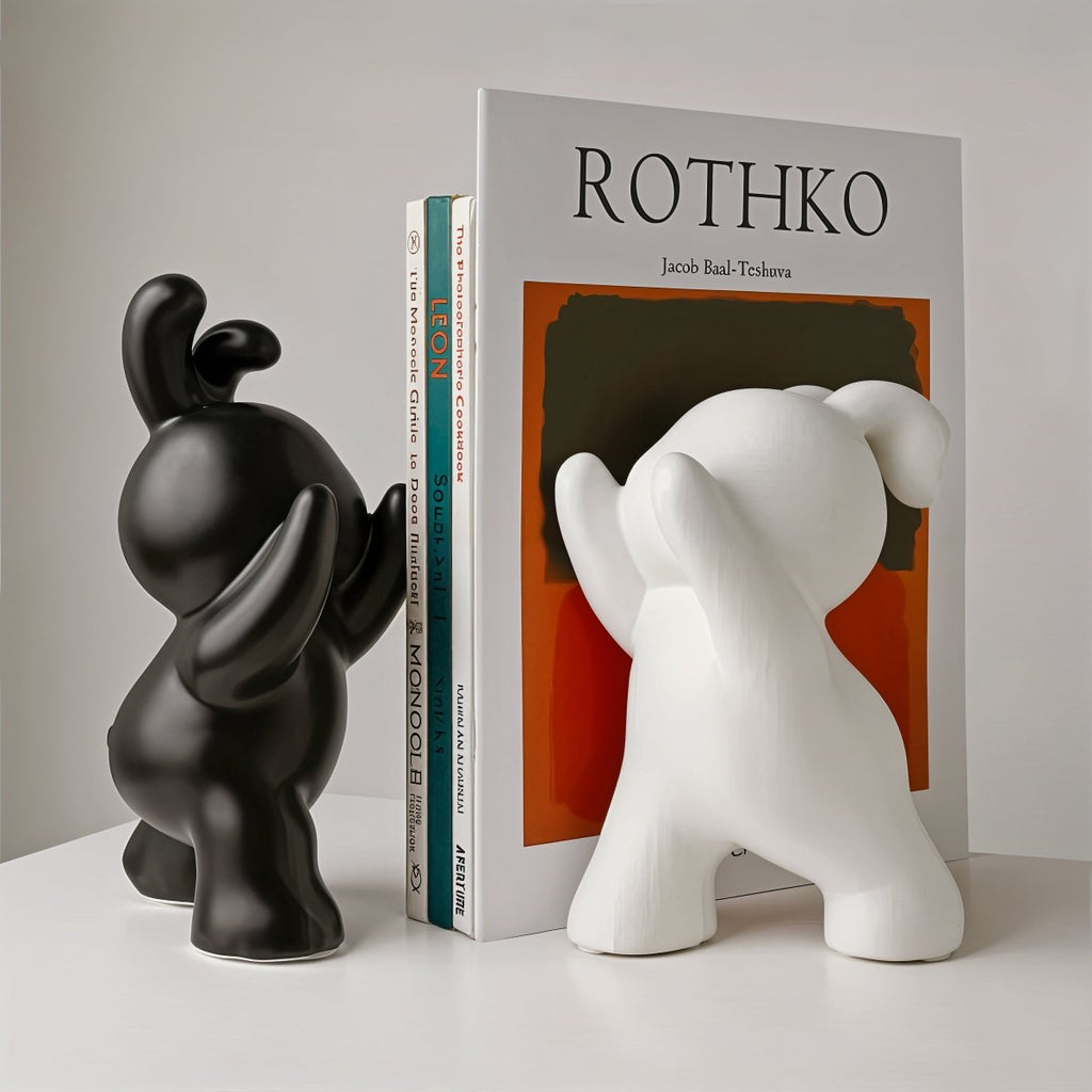 Hom & Ember – Stylish Rabbit - Shaped Bookends in Chic Design for Timeless Charm - Hom & Ember