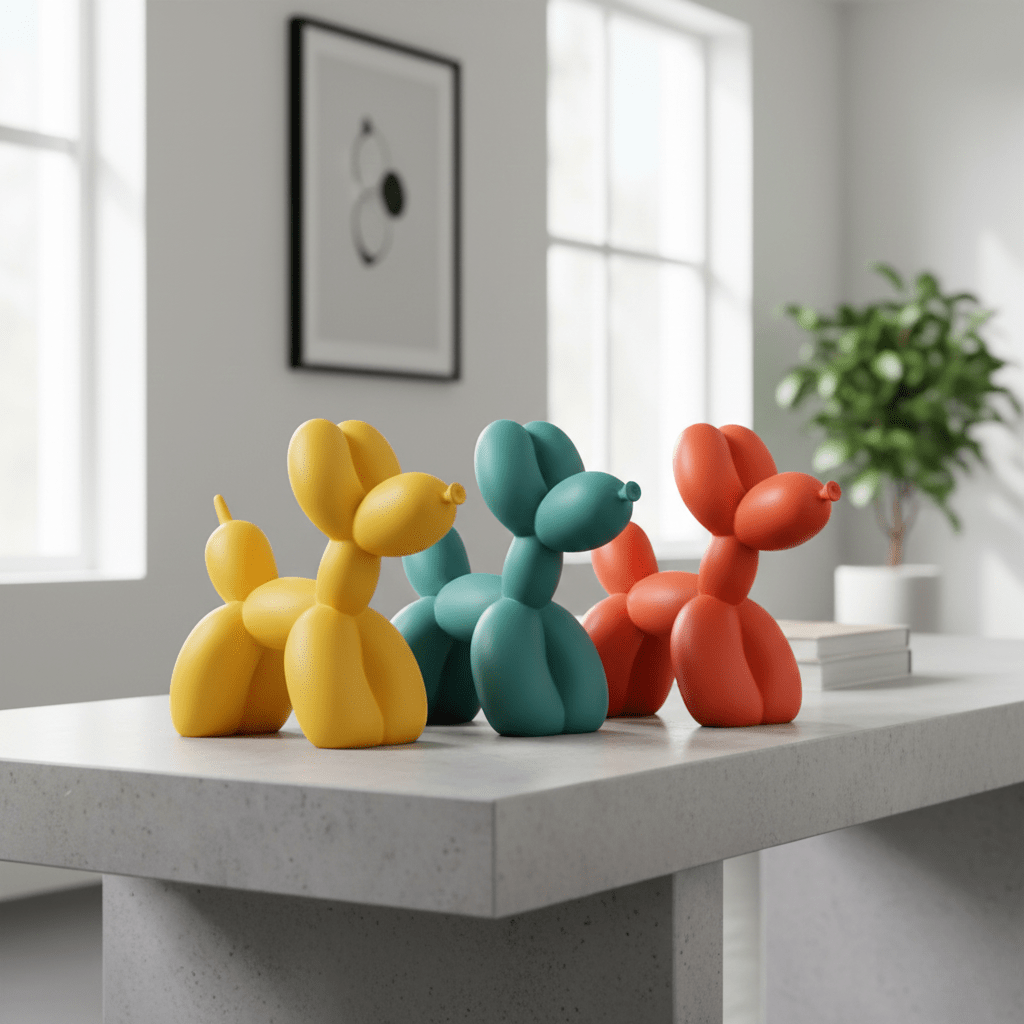 Hom & Ember – Stylish Resin Balloon Dog Figurine for Chic and Modern Interiors - Hom & Ember