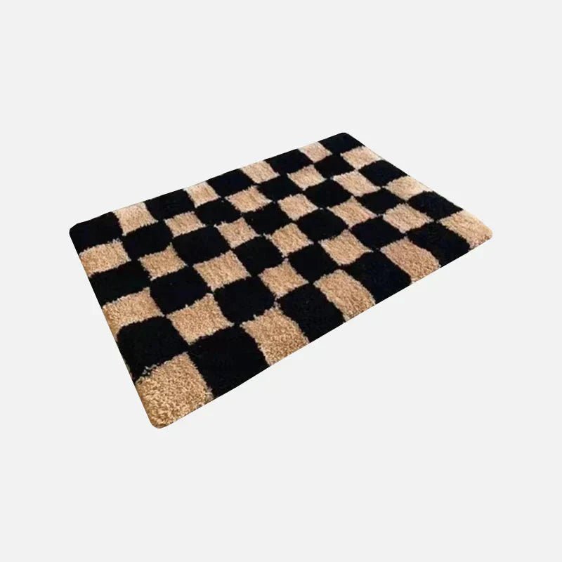 Hom & Ember – Stylish Retro - Vintage Checkered Bath Mat for a Chic Bathroom Aesthetic - Hom & Ember