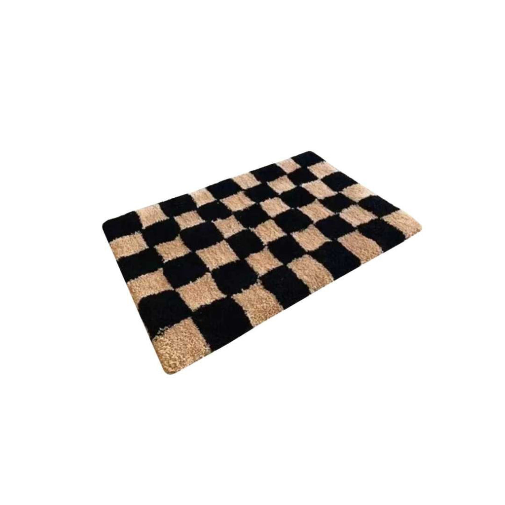 Hom & Ember – Stylish Retro - Vintage Checkered Bath Mat for a Chic Bathroom Aesthetic - Hom & Ember