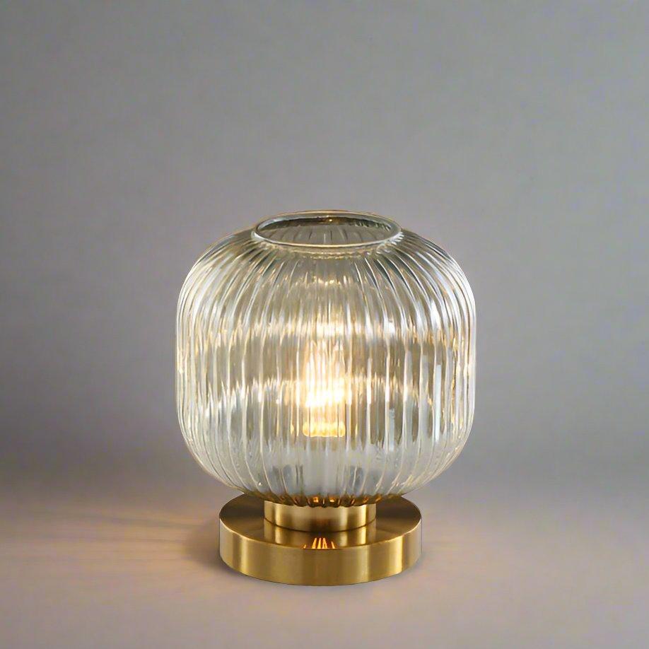 Hom & Ember – Stylish Scandinavian Table Lamp Crafted from Amber Glass for a Serene Ambiance - Hom & Ember