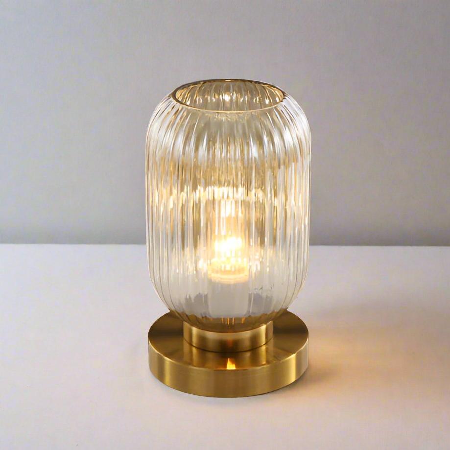 Hom & Ember – Stylish Scandinavian Table Lamp Crafted from Amber Glass for a Serene Ambiance - Hom & Ember