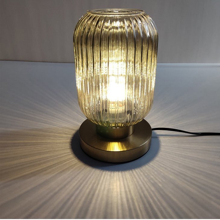Hom & Ember – Stylish Scandinavian Table Lamp Crafted from Amber Glass for a Serene Ambiance - Hom & Ember