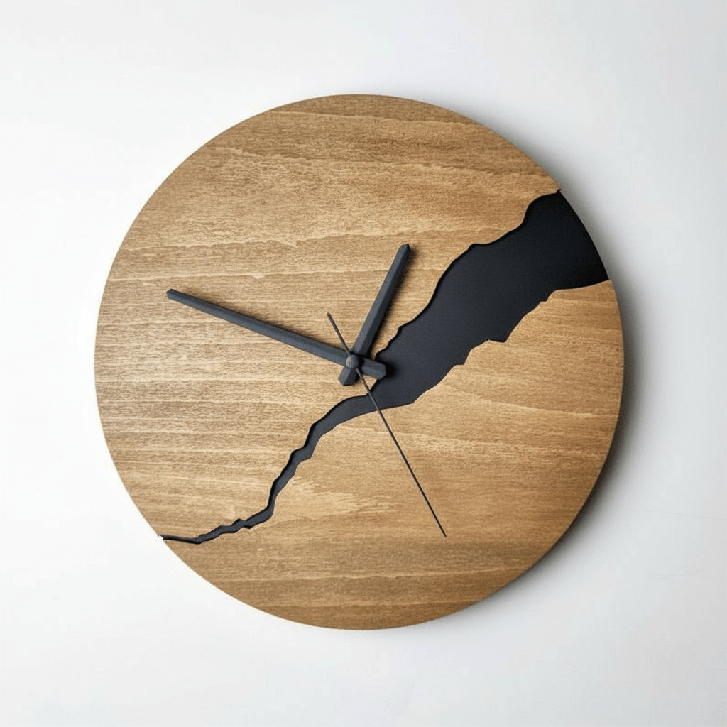 Hom & Ember – Stylish Timber Wall Clock with Modern Elegance for a Serene Ambiance - Hom & Ember