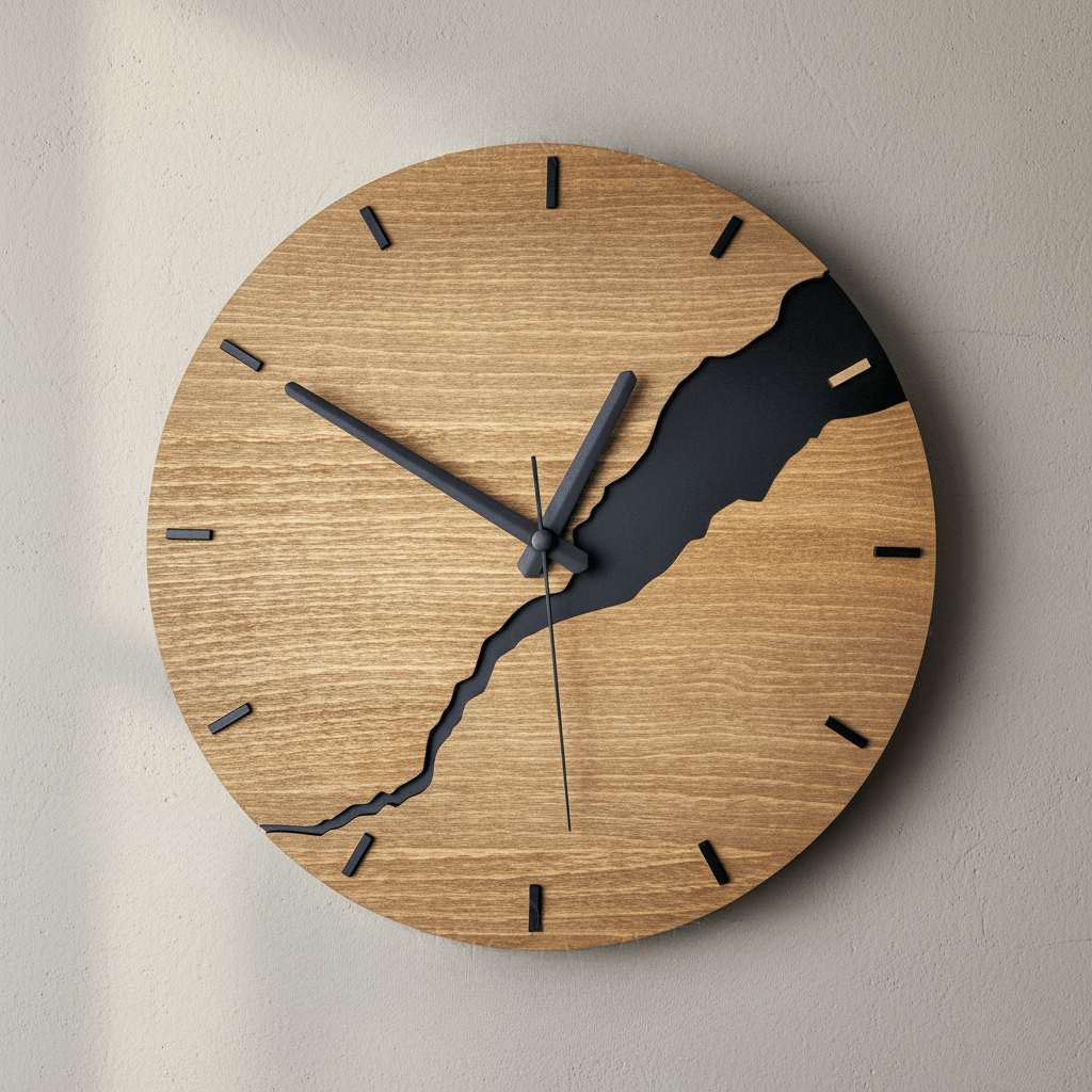 Hom & Ember – Stylish Timber Wall Clock with Modern Elegance for a Serene Ambiance - Hom & Ember