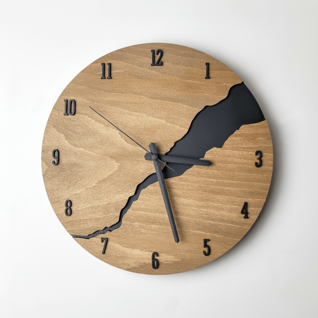 Hom & Ember – Stylish Timber Wall Clock with Modern Elegance for a Serene Ambiance - Hom & Ember