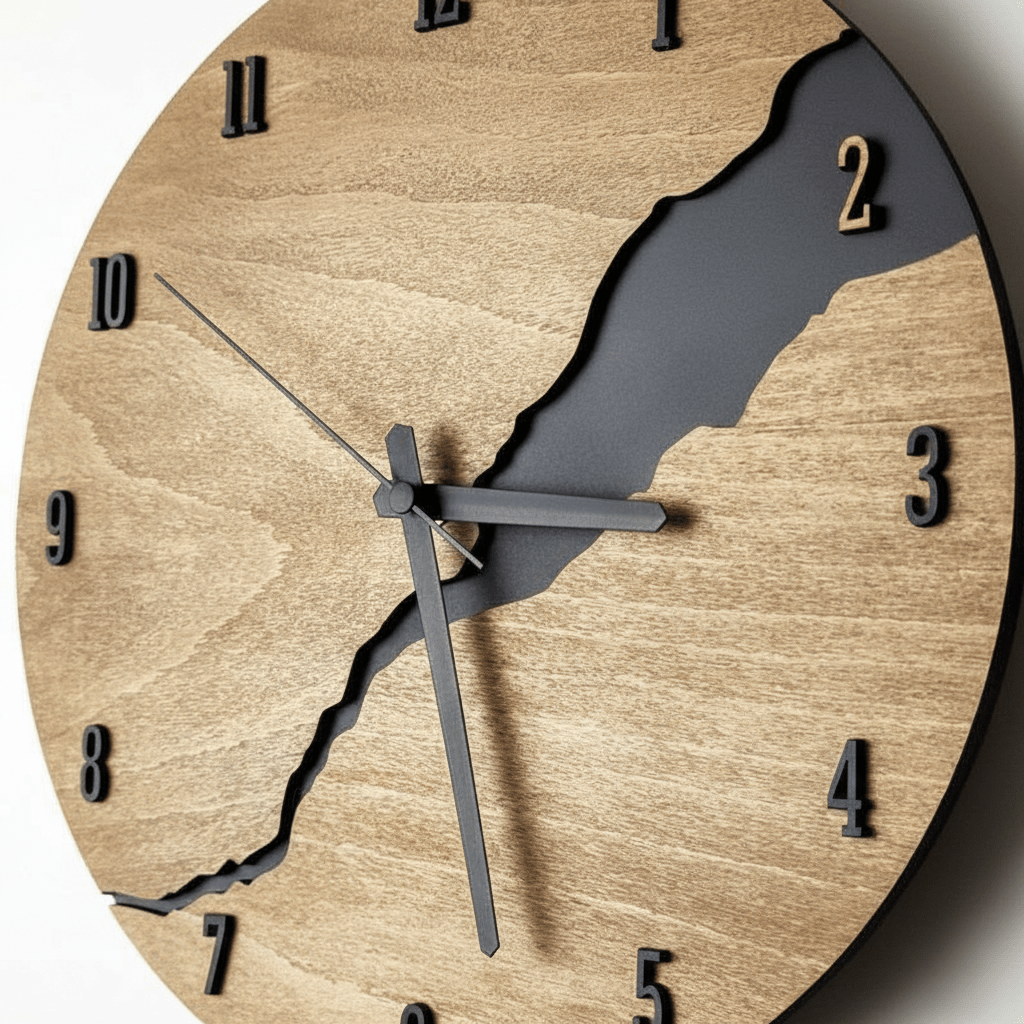 Hom & Ember – Stylish Timber Wall Clock with Modern Elegance for a Serene Ambiance - Hom & Ember