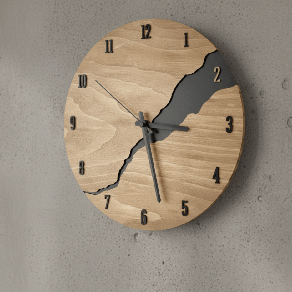 Hom & Ember – Stylish Timber Wall Clock with Modern Elegance for a Serene Ambiance - Hom & Ember