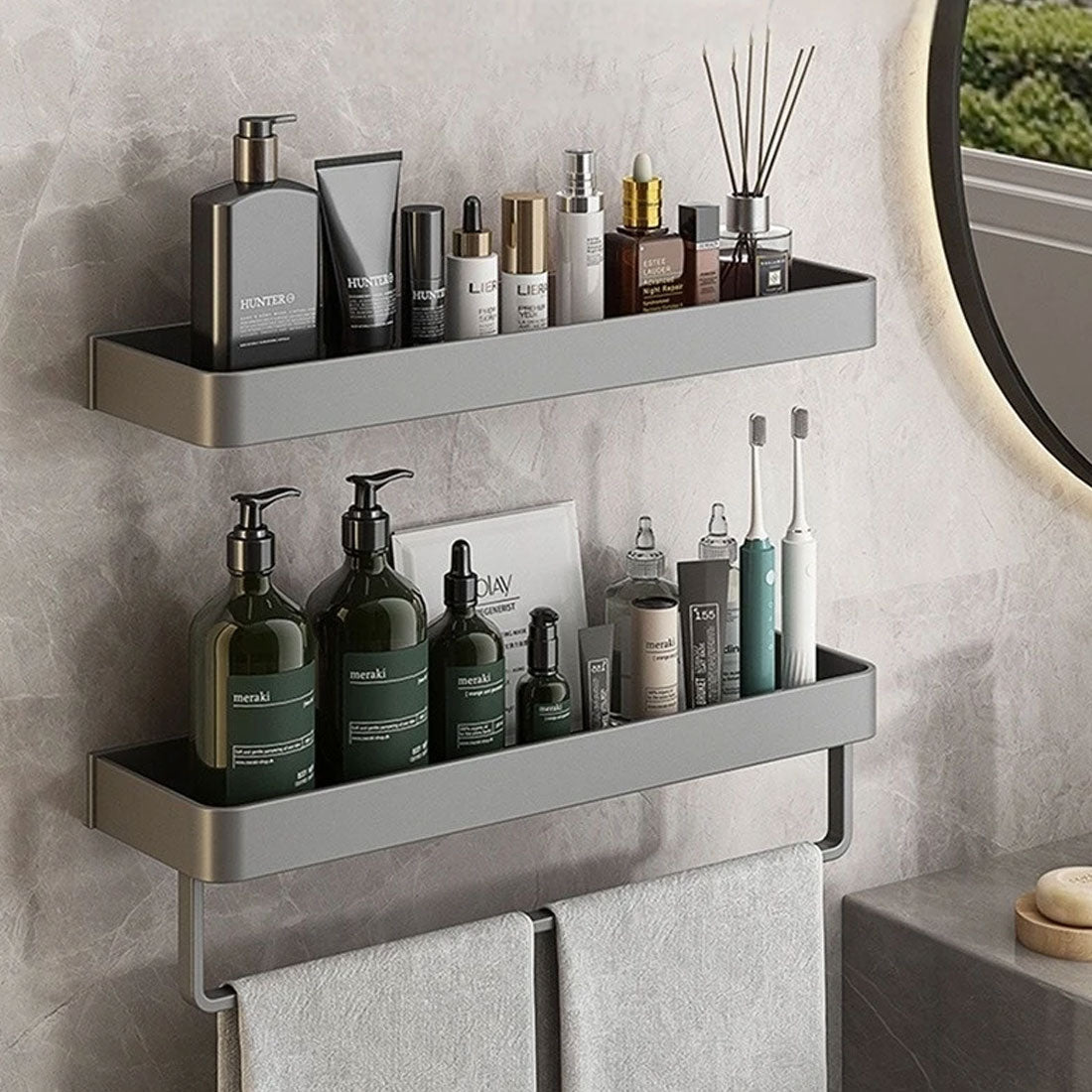 Hom & Ember – Stylish Wall Shelf for an Organised and Serene Bathroom Space - Hom & Ember