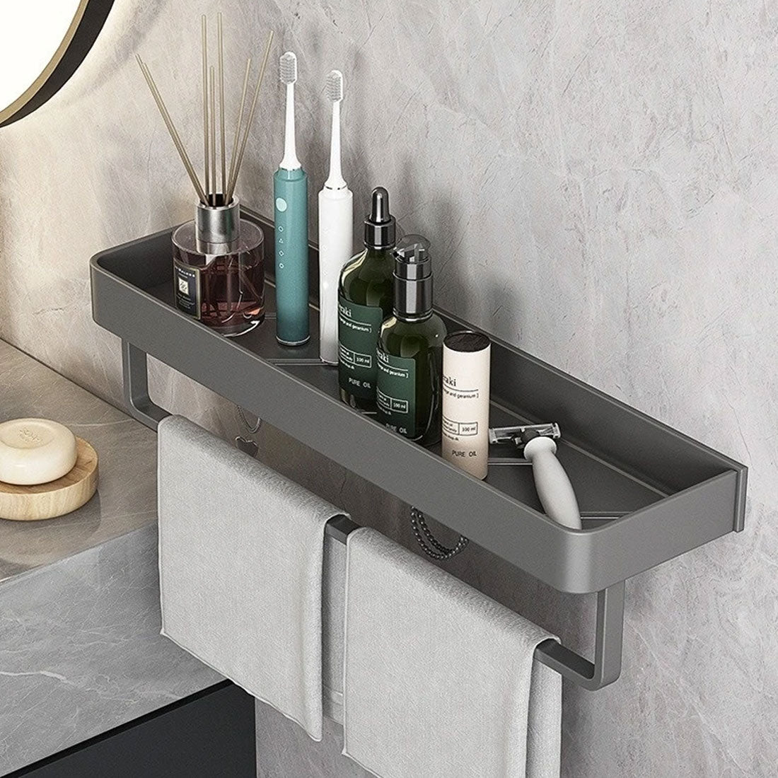Hom & Ember – Stylish Wall Shelf for an Organised and Serene Bathroom Space - Hom & Ember