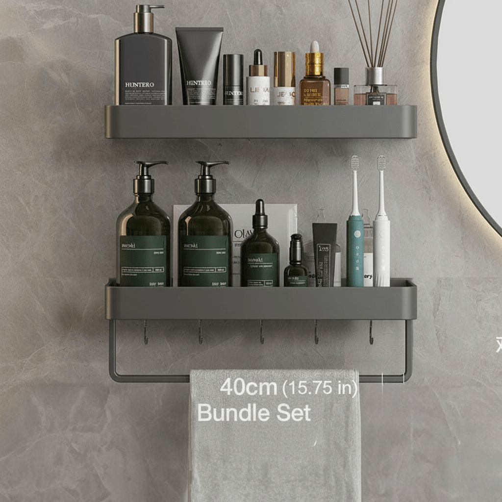 Hom & Ember – Stylish Wall Shelf for an Organised and Serene Bathroom Space - Hom & Ember