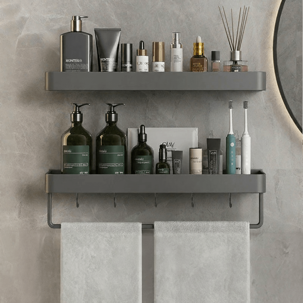 Hom & Ember – Stylish Wall Shelf for an Organised and Serene Bathroom Space - Hom & Ember