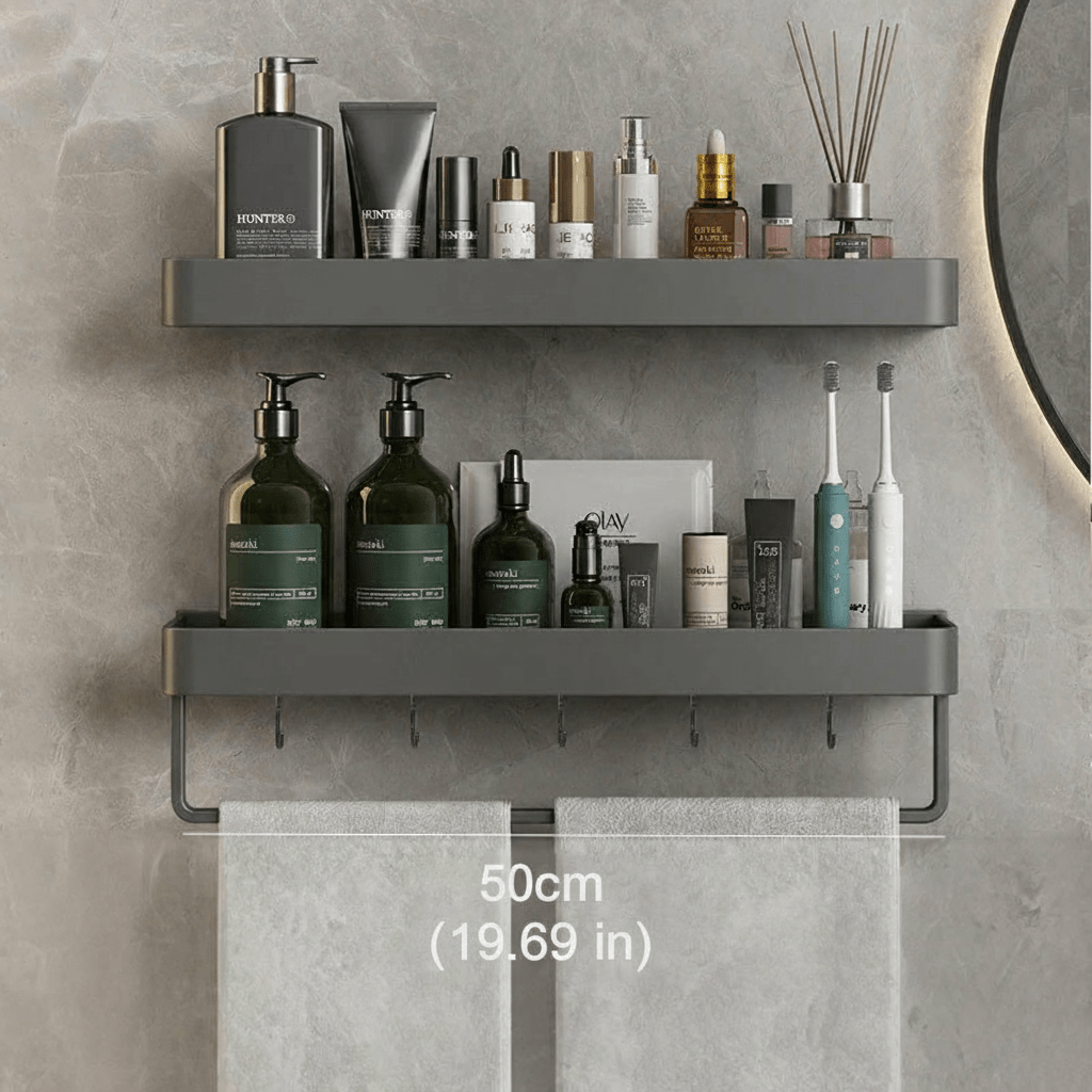 Hom & Ember – Stylish Wall Shelf for an Organised and Serene Bathroom Space - Hom & Ember