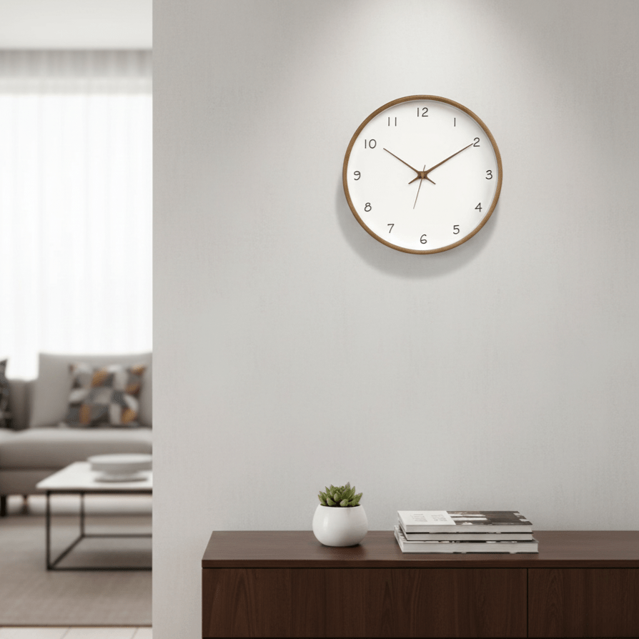 Hom & Ember – Stylish Wooden Wall Clock for Timeless Elegance with Serene Ambiance - Hom & Ember