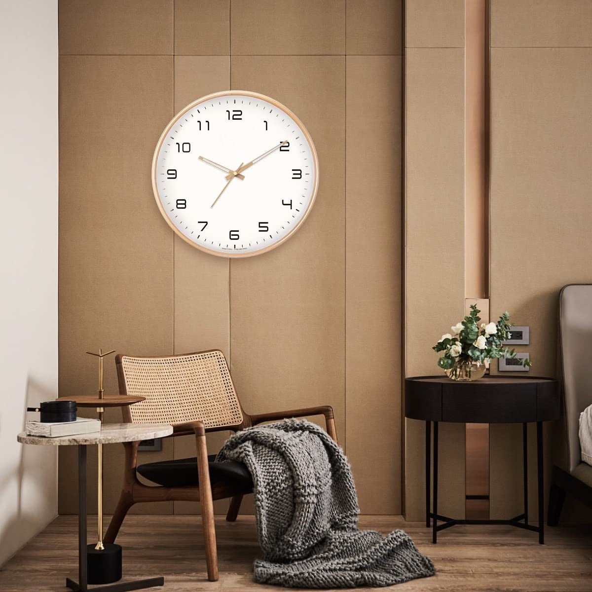 Hom & Ember – Stylish Wooden Wall Clock for Timeless Elegance with Serene Ambiance - Hom & Ember