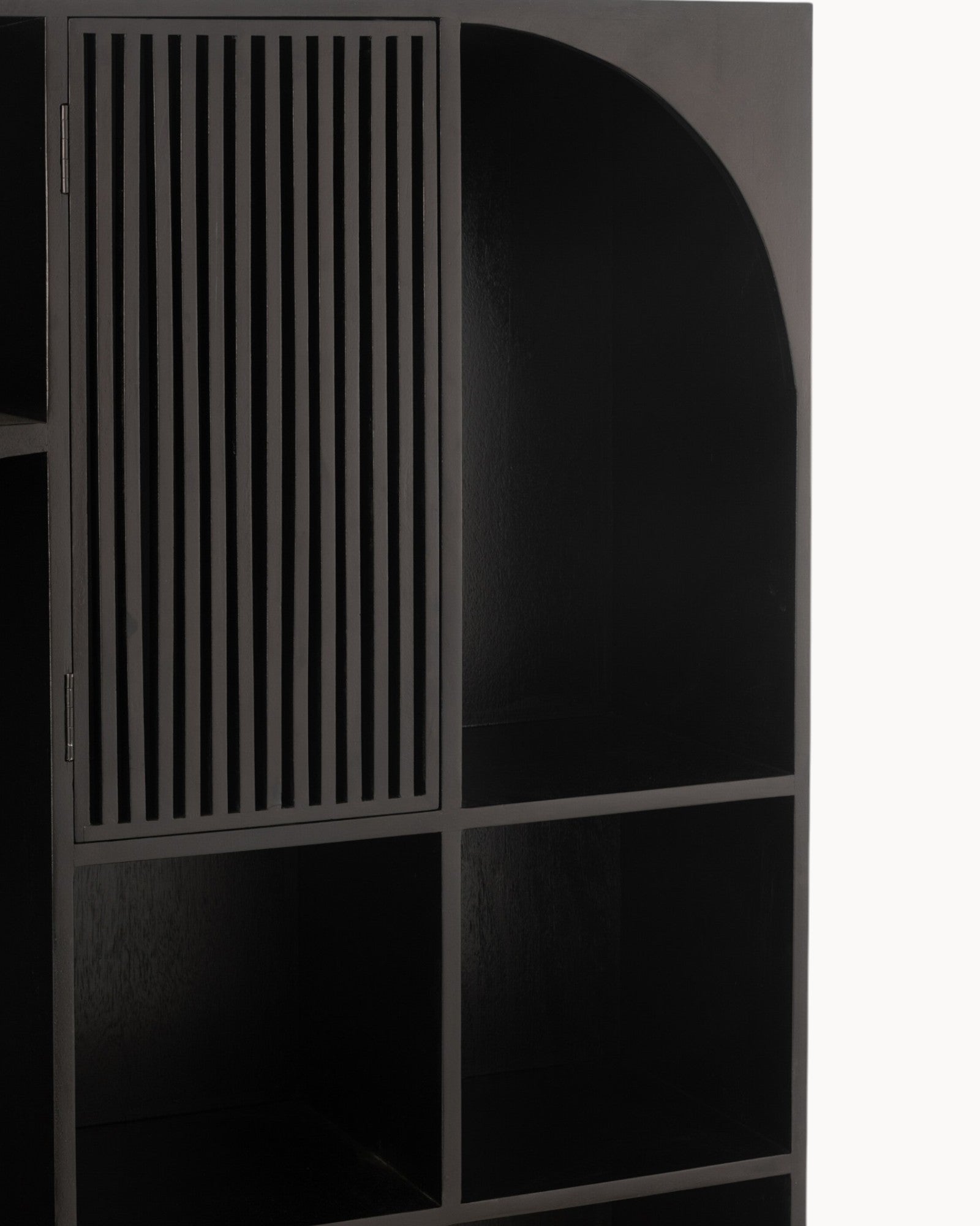 Hom & Ember - Tall Cabinet in Black Wood and MDF - Hom & Ember