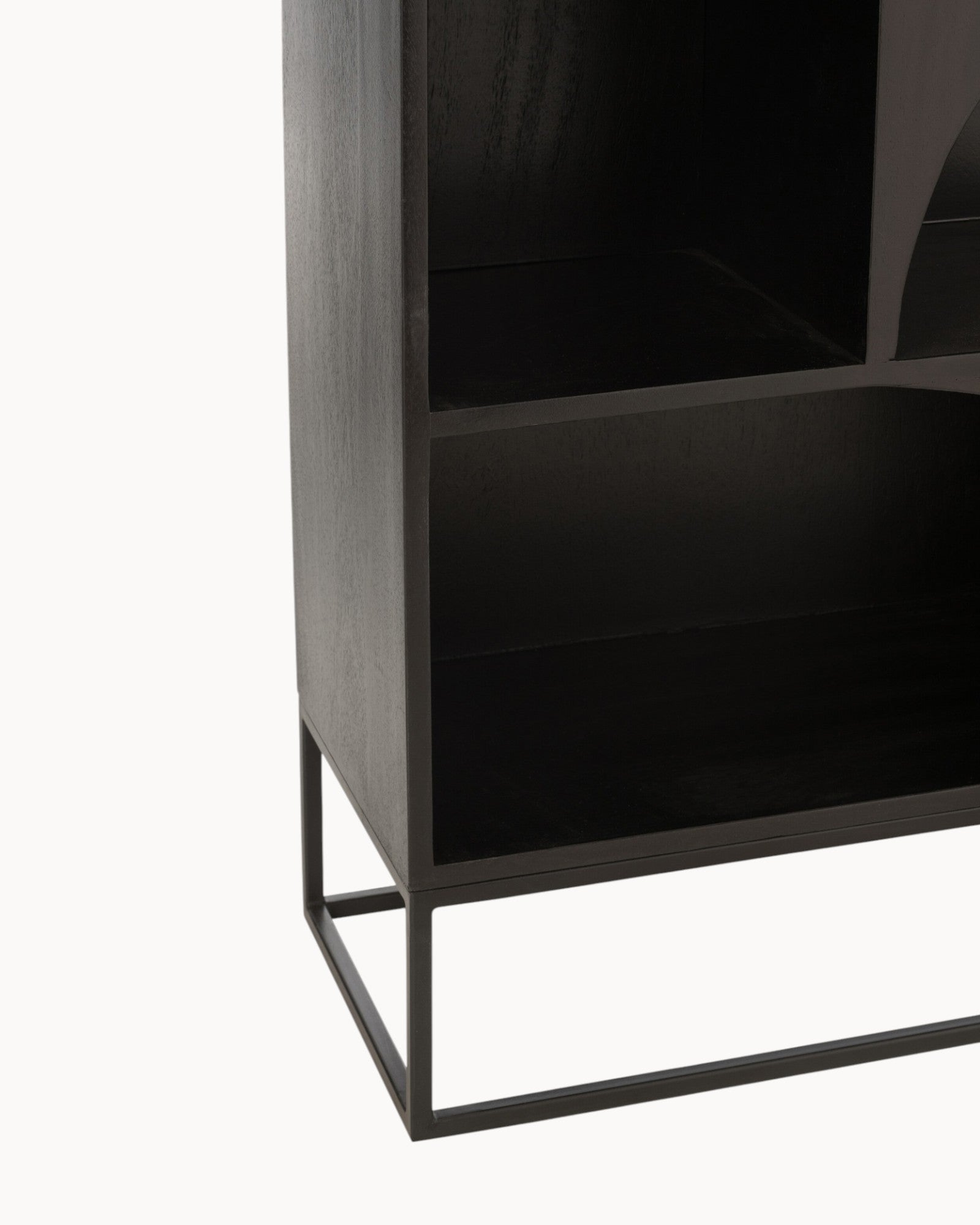 Hom & Ember - Tall Cabinet in Black Wood and MDF - Hom & Ember