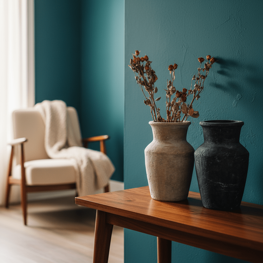 Hom & Ember – Terracotta Ceramic Vase 25 cm Rustic Pastoral Design - Hom & Ember