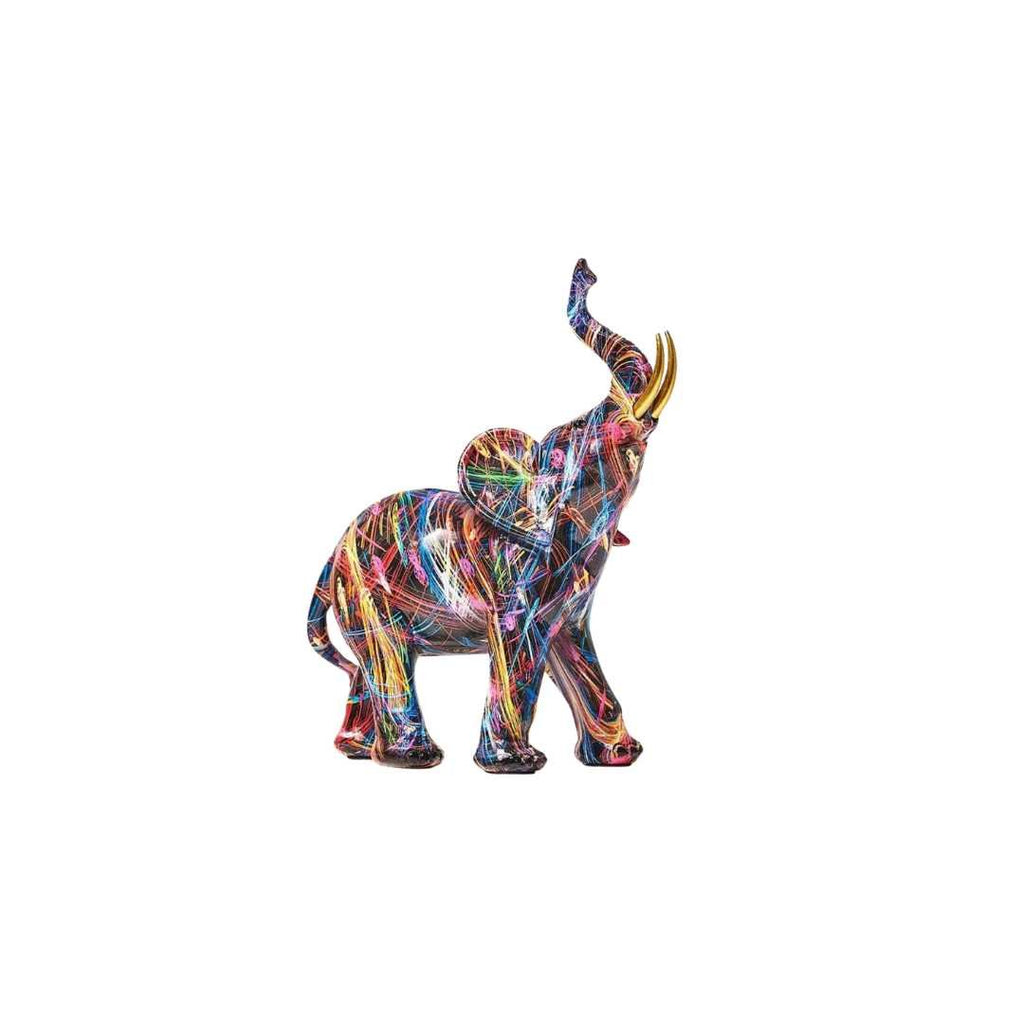 Hom & Ember – Vibrant Resin Elephant Sculpture for Artistic Elegance - Hom & Ember