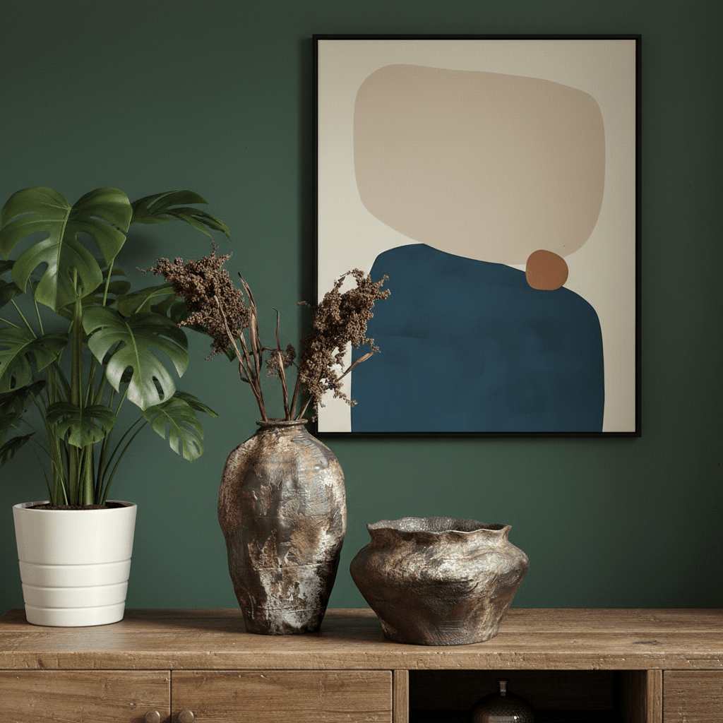 Hom & Ember – Vintage Ceramic Vase 20 cm for Minimalist Modern Design - Hom & Ember